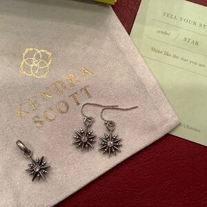Kendra Scott Silver Star Charm and Earrings NWT